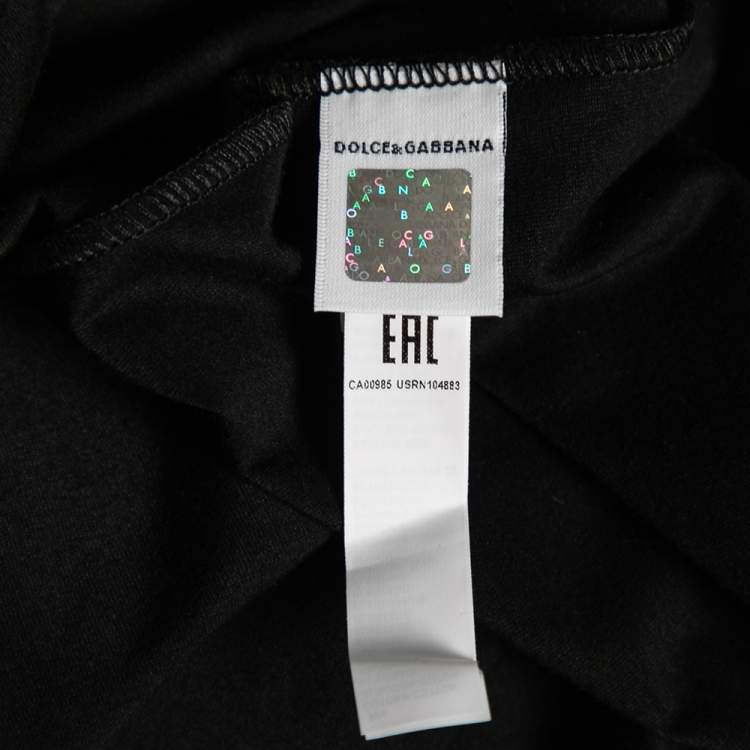 Pre Owned Dolce & Gabbana Black Cotton Crew Neck Short Sleeve T-Shirt S