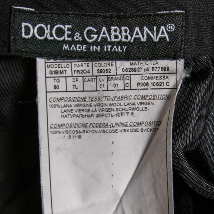 Pre Owned Dolce & Gabbana Black Wool Blazer Suit L