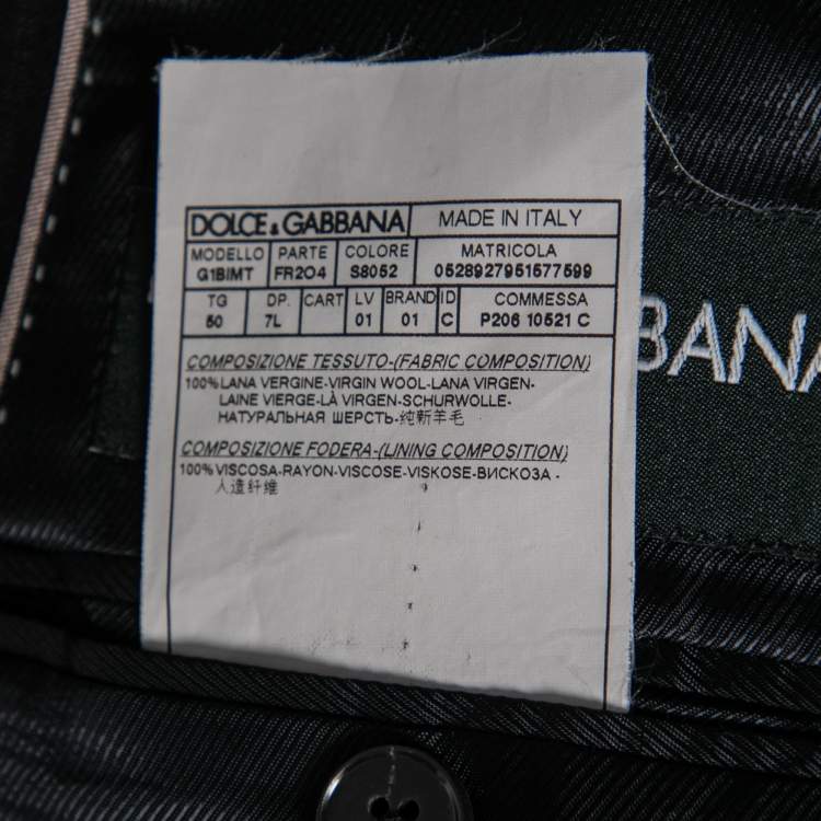 Pre Owned Dolce & Gabbana Black Wool Blazer Suit L