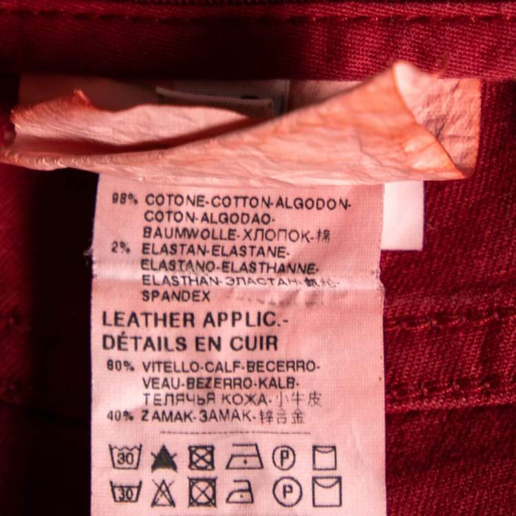 Pre Owned Dolce & Gabbana Burgundy Denim Jeans XXL