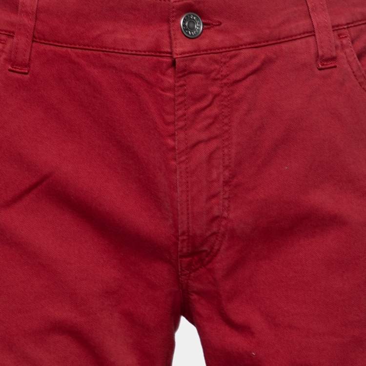 Pre Owned Dolce & Gabbana Burgundy Denim Jeans XXL