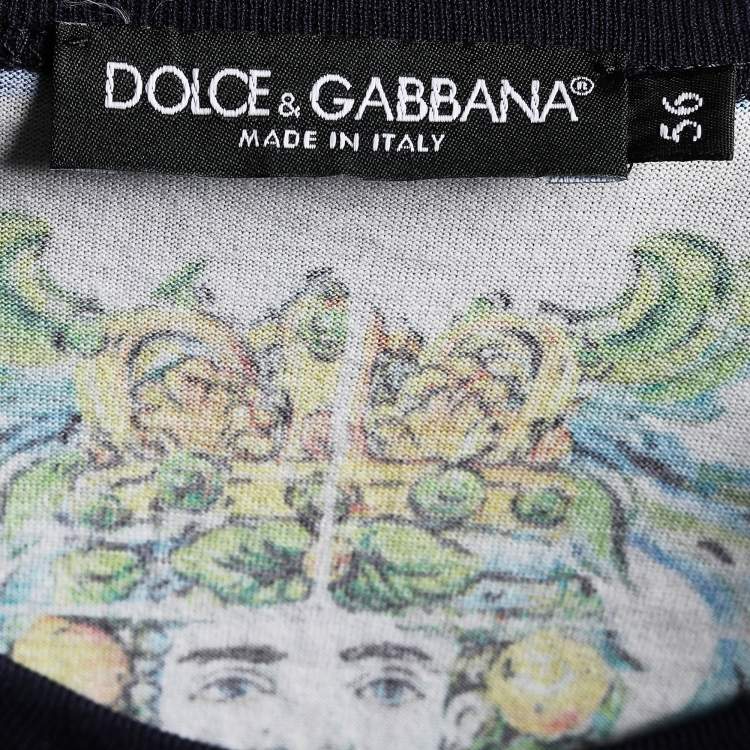 Pre Owned Dolce & Gabbana White Jersey Sicilian Print T-Shirt 3XL