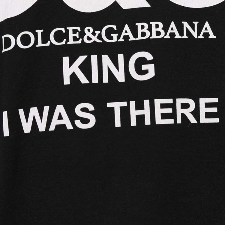 Pre Owned Dolce & Gabbana Black Jersey King Logo Print T-Shirt L