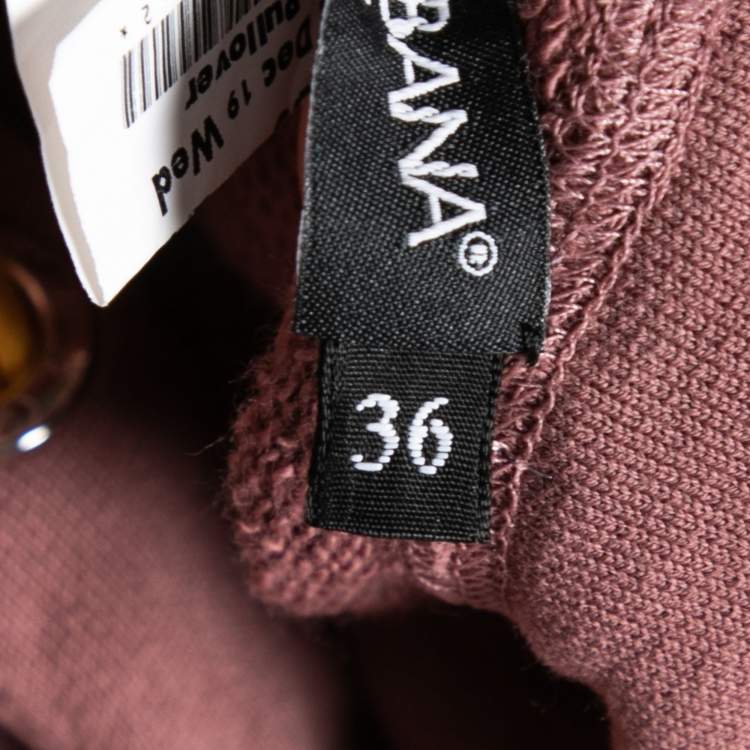 Pre Owned Dolce & Gabbana Brown Cotton Embroidered Short Sleeve Hoodie XS