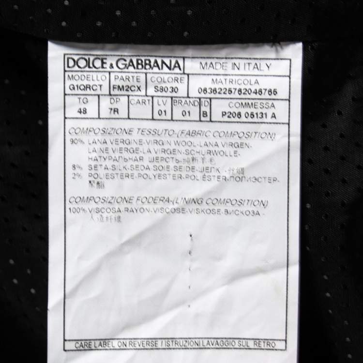 Pre Owned Dolce & Gabbana Grey Wool Trouser Vest Suit M