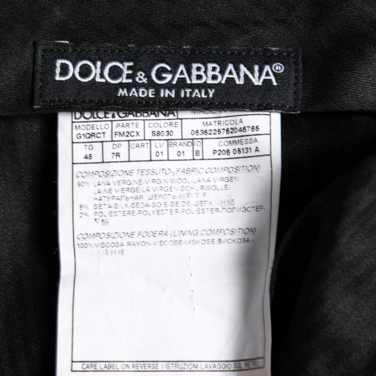 Pre Owned Dolce & Gabbana Grey Wool Trouser Vest Suit M