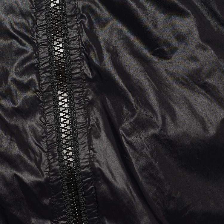 Pre Owned Dolce & Gabbana Black Synthetic Zip Front Hooded Jacket M