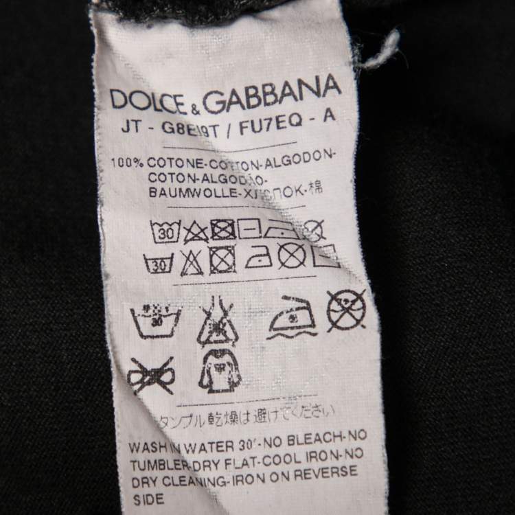 Pre Owned Dolce & Gabbana Black Cotton Short Sleeve T-Shirt S