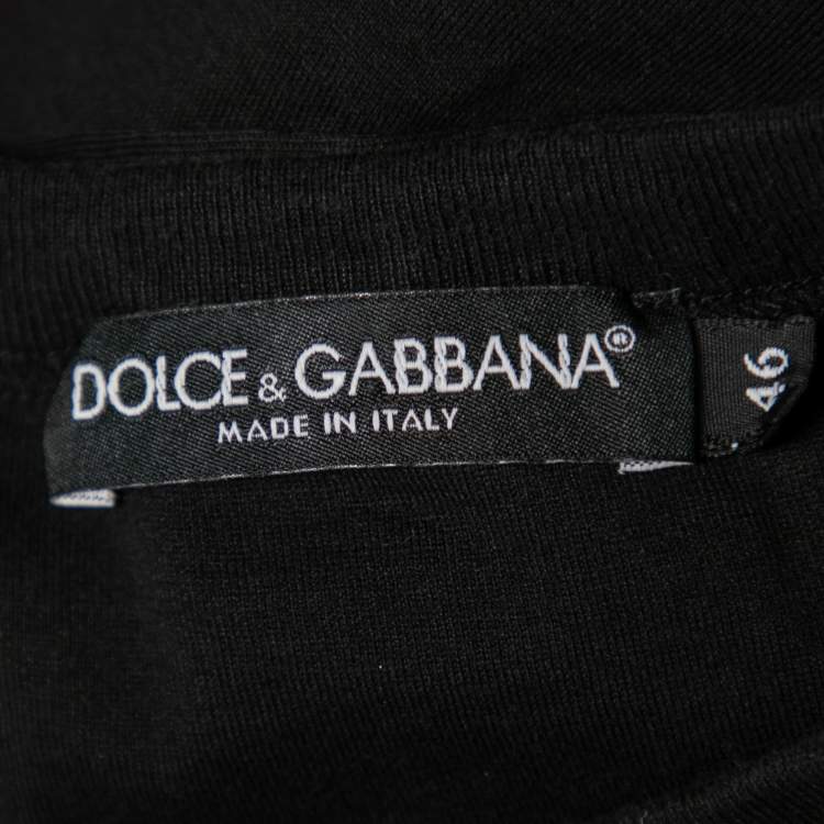 Pre Owned Dolce & Gabbana Black Cotton Short Sleeve T-Shirt S