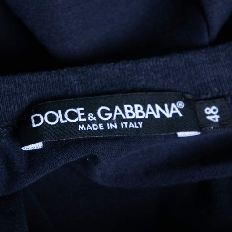 Pre Owned Dolce & Gabbana Navy Blue Cotton Short Sleeve T-Shirt M