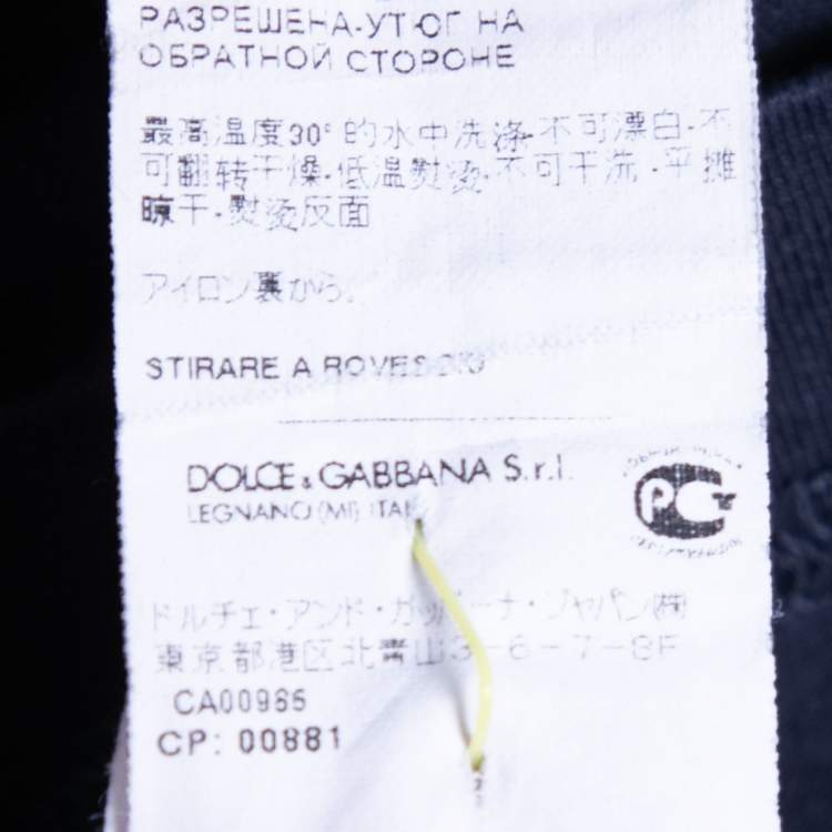 Pre Owned Dolce & Gabbana Navy Blue Cotton Short Sleeve T-Shirt M