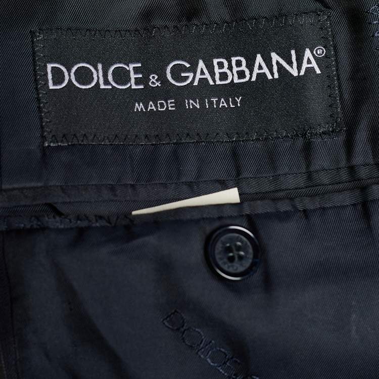 Pre Owned Dolce & Gabbana Midnight Blue Striped Wool Single Breasted Blazer XL