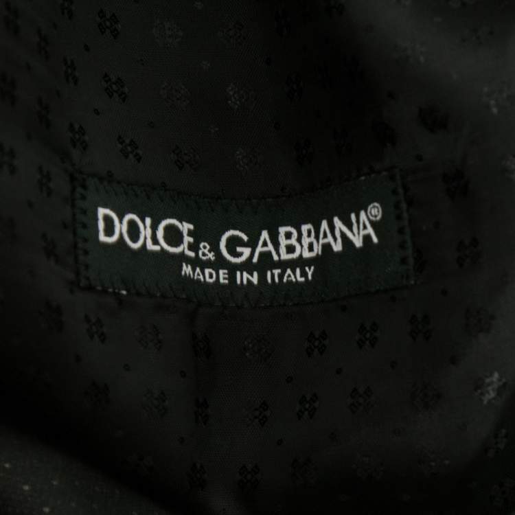 Pre Owned Dolce & Gabbana Black Polka Dotted Wool Waistcoat M