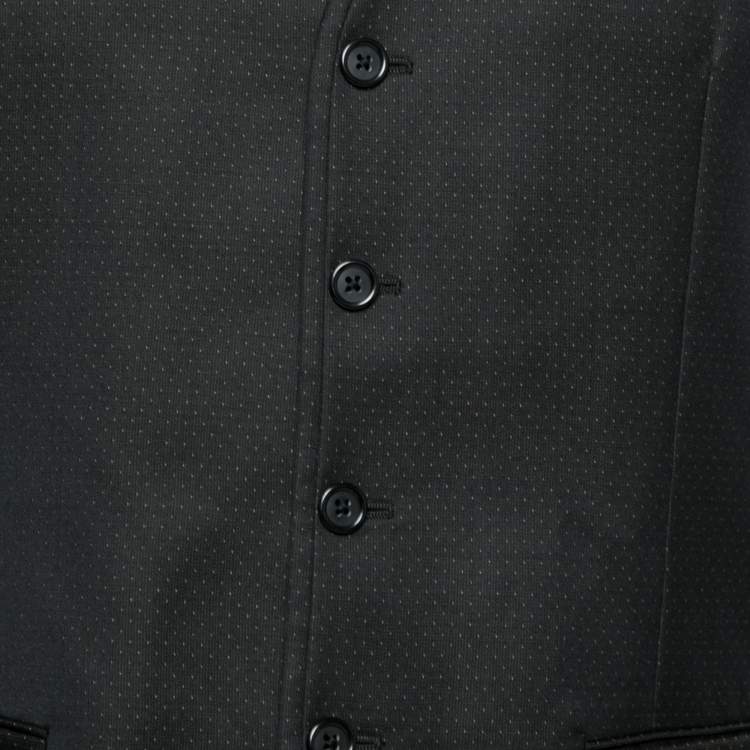 Pre Owned Dolce & Gabbana Black Polka Dotted Wool Waistcoat M