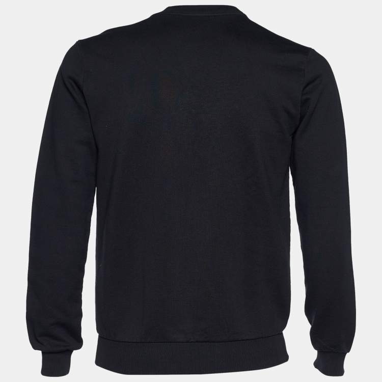 Pre Owned Dolce & Gabbana Black Terry Knit Crown Embroidered Sweatshirt M