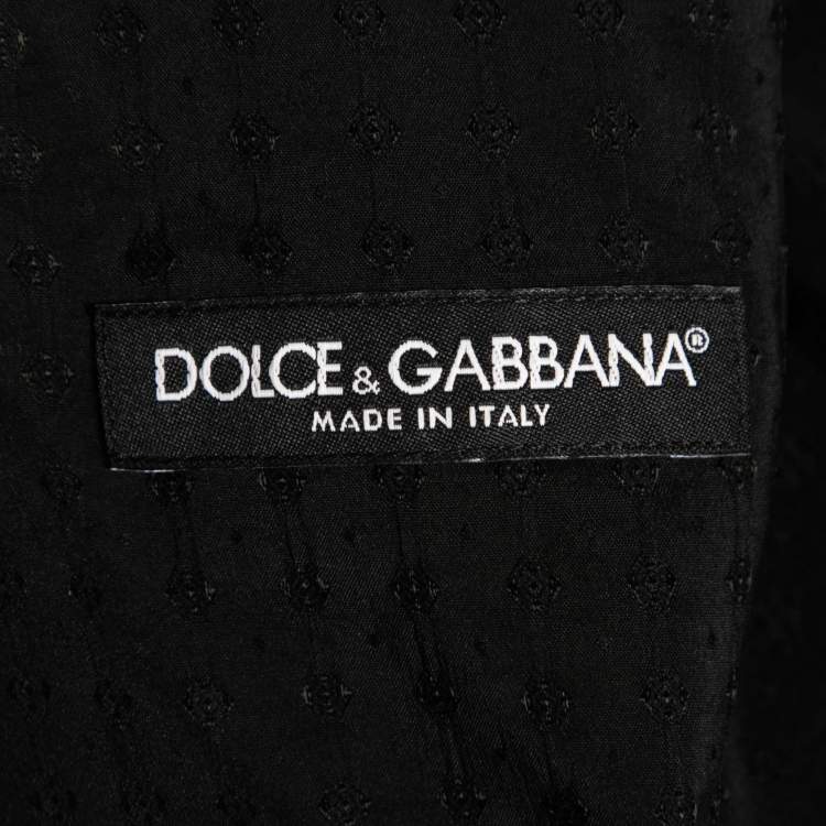 Pre Owned Dolce & Gabbana Black Cotton Knit Button Front Waistcoat L