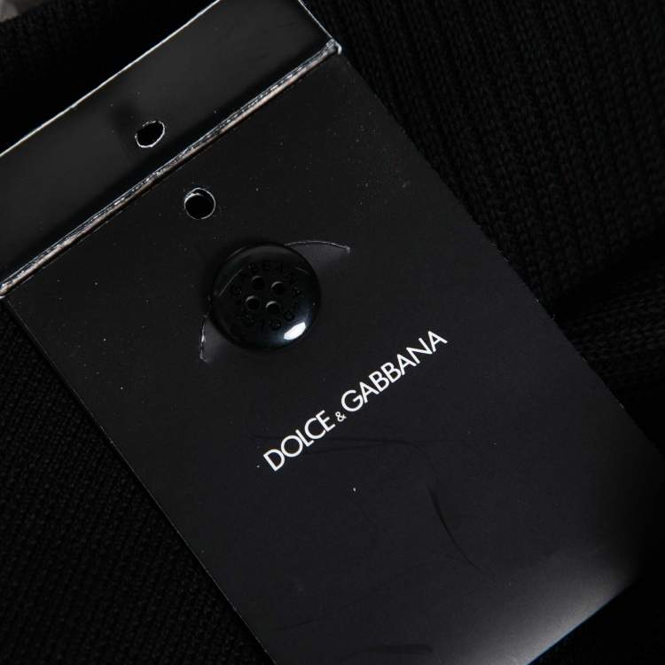 Pre Owned Dolce & Gabbana Black Cotton Knit Button Front Waistcoat L