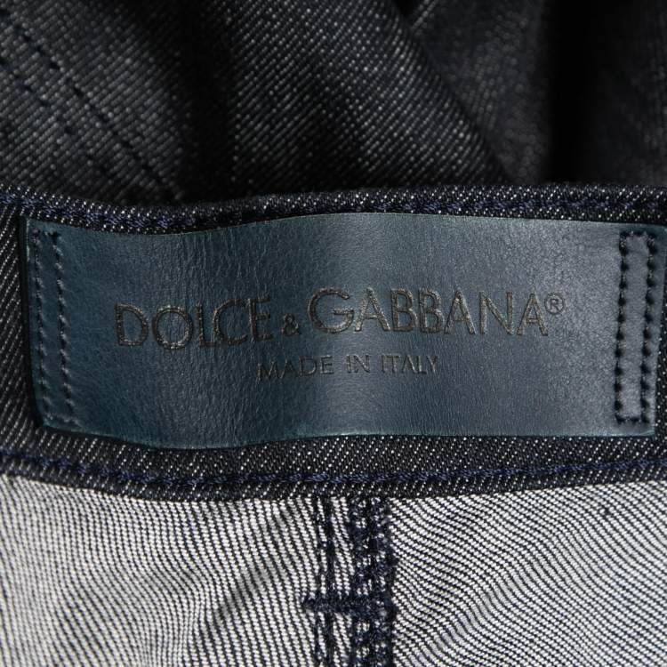مملوكة مسبقًا Dolce & Gabbana Navy Blue Denim 16 Stretch Jeans S Waist 30 
