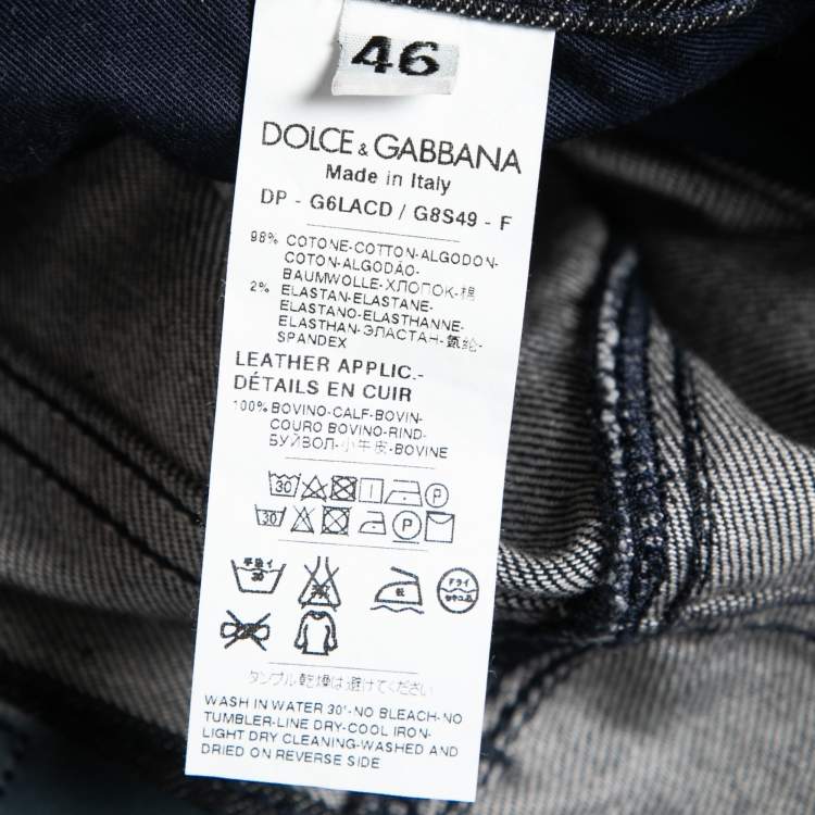 مملوكة مسبقًا Dolce & Gabbana Navy Blue Denim 16 Stretch Jeans S Waist 30 