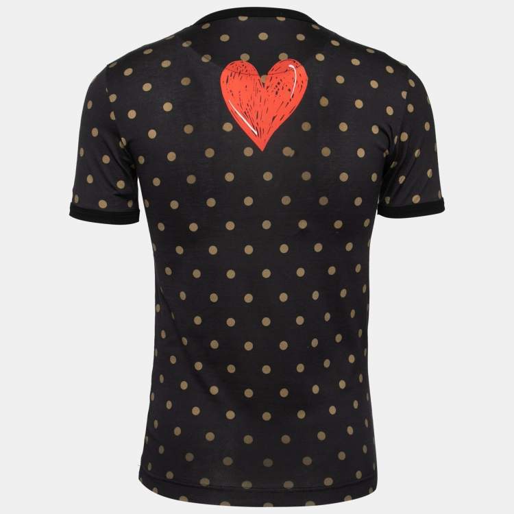 Pre Owned Dolce & Gabbana Navy Blue Printed Cotton Crewneck T-Shirt XS