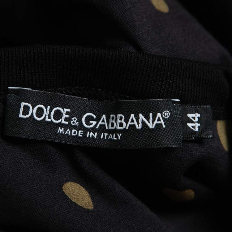 Pre Owned Dolce & Gabbana Navy Blue Printed Cotton Crewneck T-Shirt XS