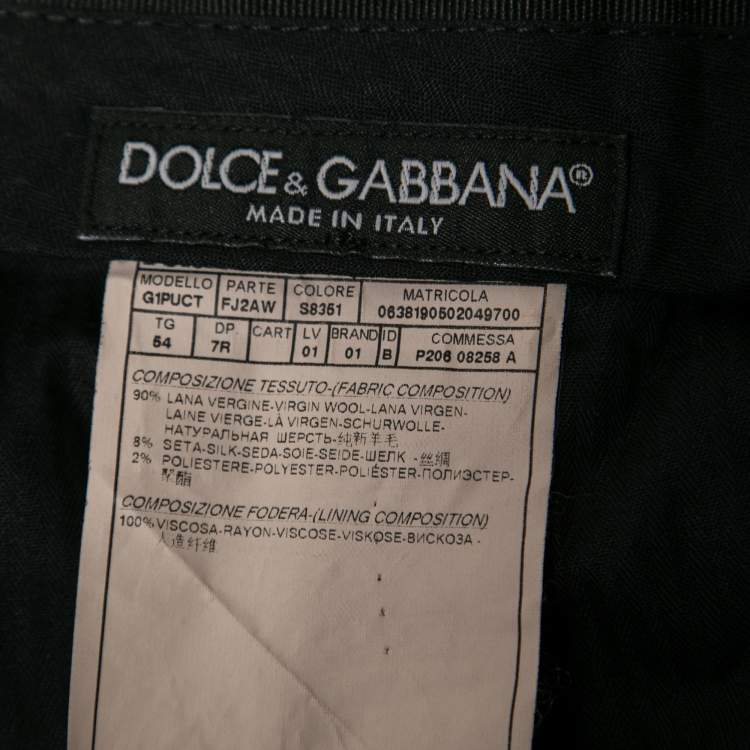 Pre Owned Dolce & Gabbana Black Wool & Satin Trimmed Single Breasted Suit XXL