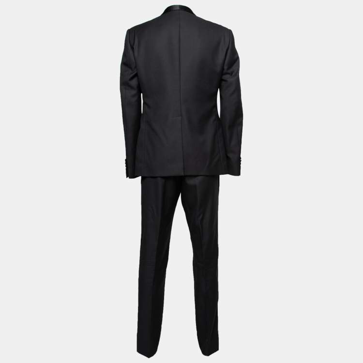 Pre Owned Dolce & Gabbana Black Wool & Satin Trimmed Single Breasted Suit XXL