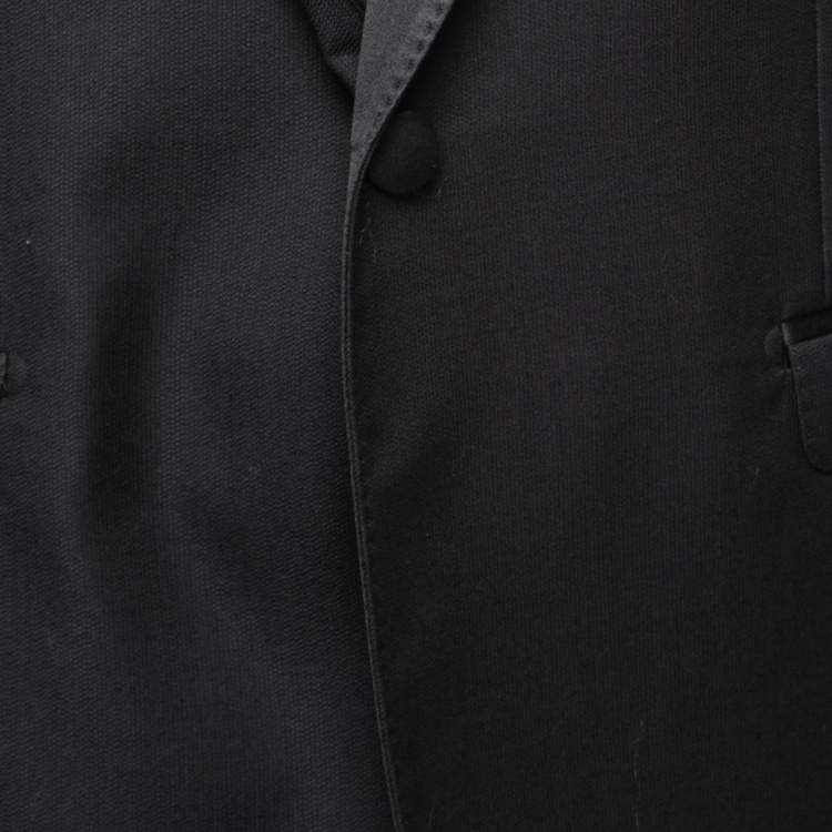 Pre Owned Dolce & Gabbana Black Wool & Satin Trimmed Single Breasted Suit XXL