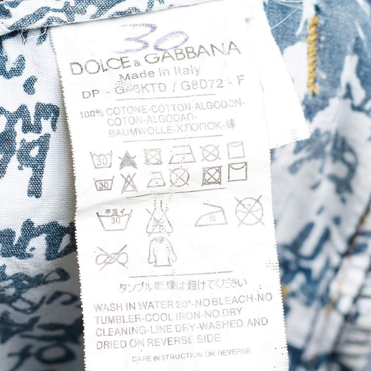 Pre Owned Dolce & Gabbana 14 Class Blue Washed Denim Regular Fit Jeans S/Waist 33"