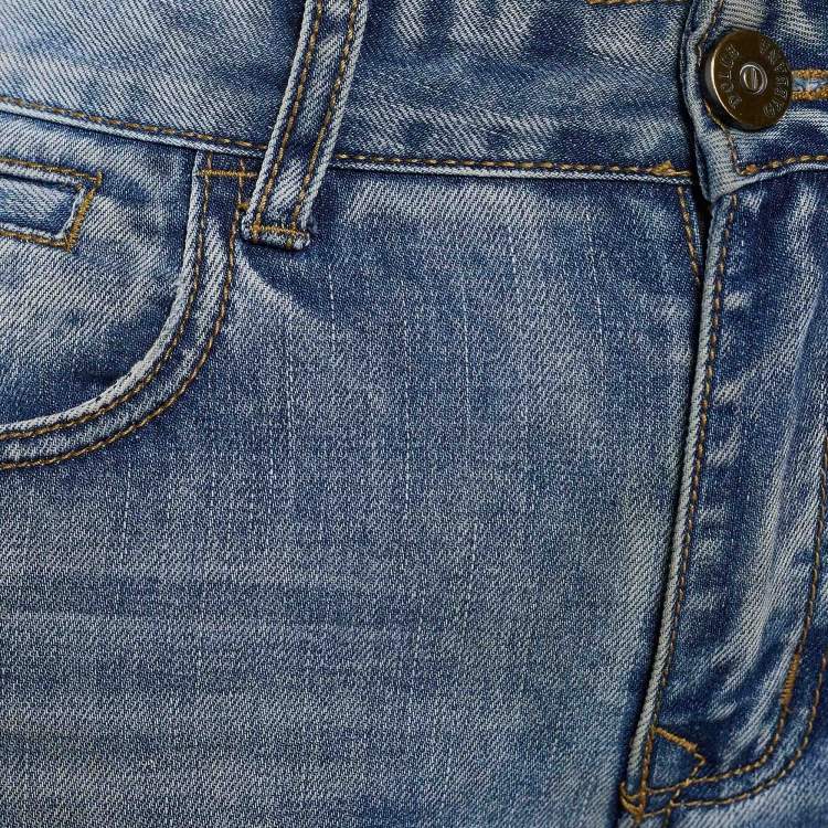 Pre Owned Dolce & Gabbana 14 Class Blue Washed Denim Regular Fit Jeans S/Waist 33"
