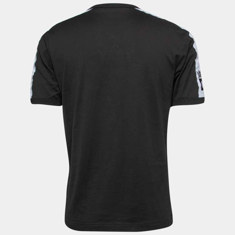 Pre Owned Dolce & Gabbana Black Cotton DG Since 1984 Embroidered Crew Neck T-Shirt M