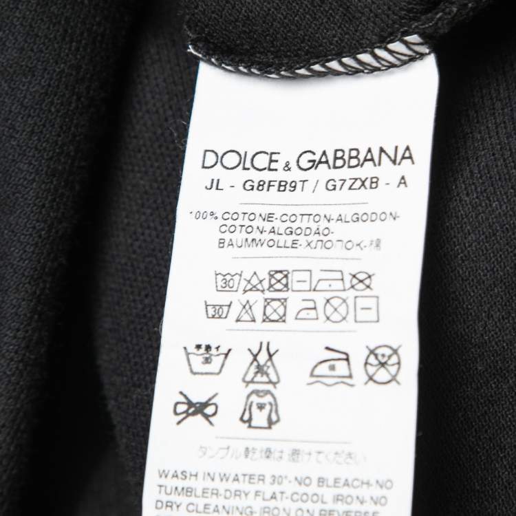 Pre Owned Dolce & Gabbana Black Cotton Polo T-Shirts XL
