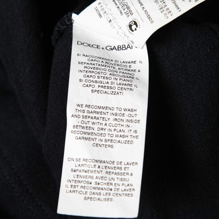 Pre Owned Dolce & Gabbana Dark Blue Cotton Polo T-Shirt XL