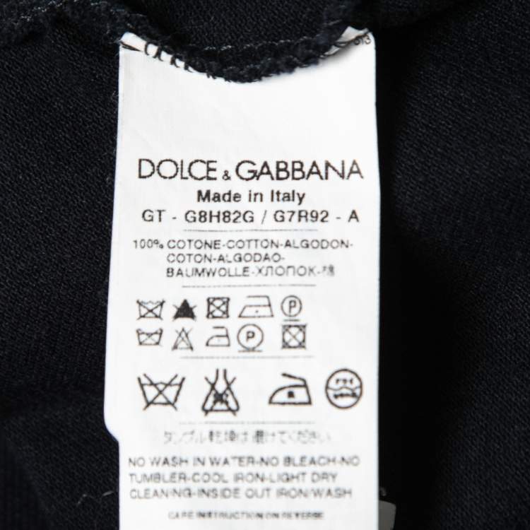 Pre Owned Dolce & Gabbana Dark Blue Cotton Polo T-Shirt XL