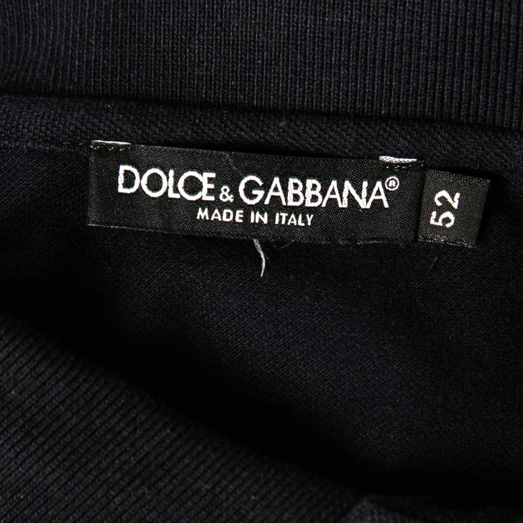 Pre Owned Dolce & Gabbana Dark Blue Cotton Polo T-Shirt XL