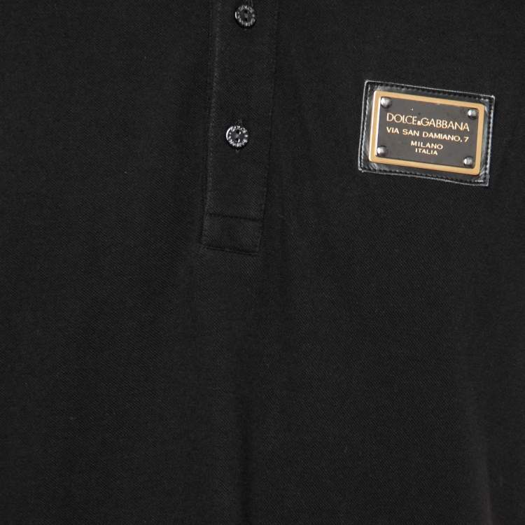 Pre Owned Dolce & Gabbana Black Cotton Polo T-Shirt XL