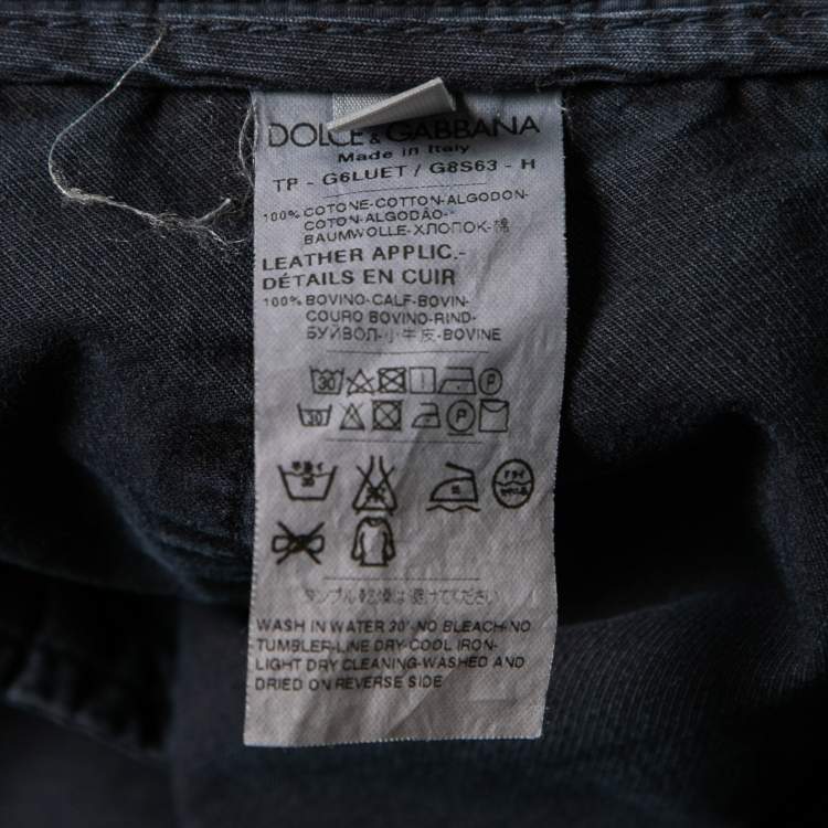 Pre Owned Dolce & Gabbana  Navy Blue Cotton Pants M Waist: 32"