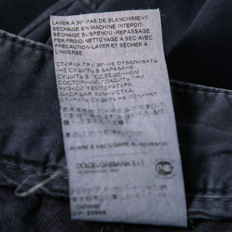 Pre Owned Dolce & Gabbana  Navy Blue Cotton Pants M Waist: 32"