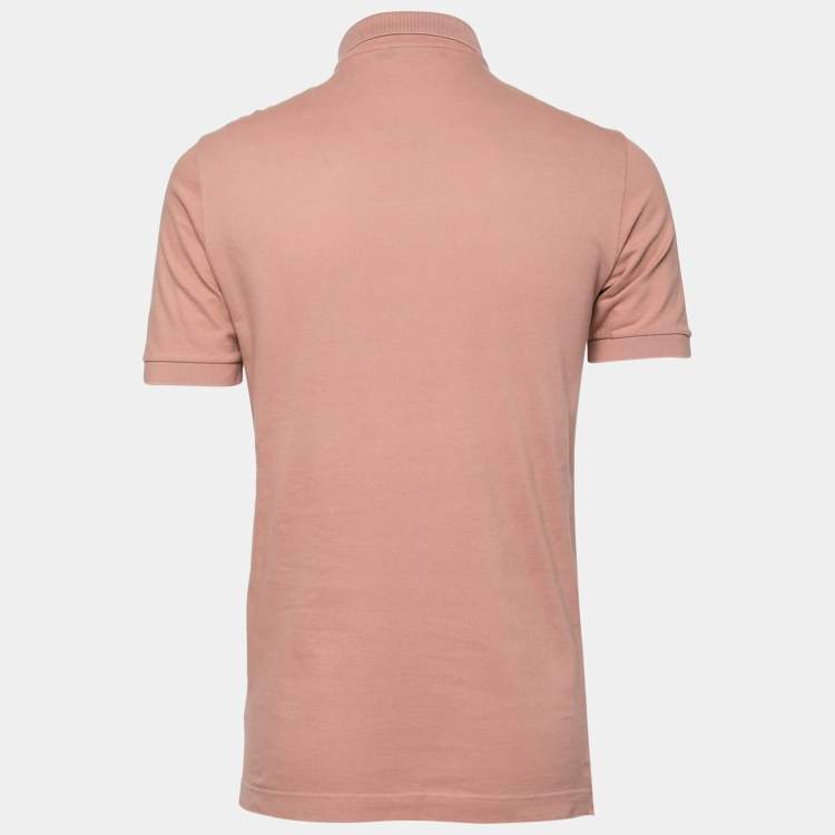 Pre Owned Dolce & Gabbana Peach Cotton Pique Polo T-Shirt M