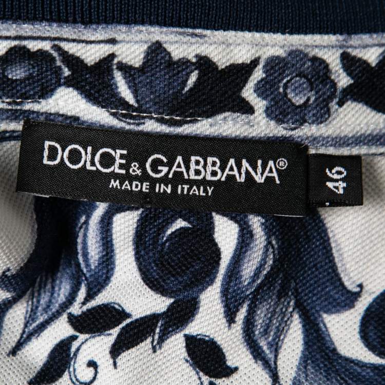 Pre Owned Dolce & Gabbana Navy Blue Cotton Pique Polo T-Shirt S