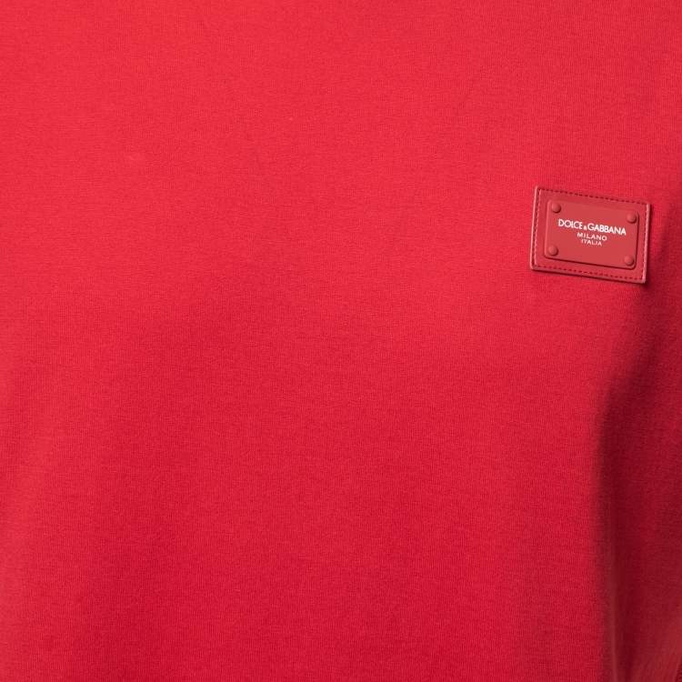 Pre Owned Dolce & Gabbana Red Cotton  T-Shirt L