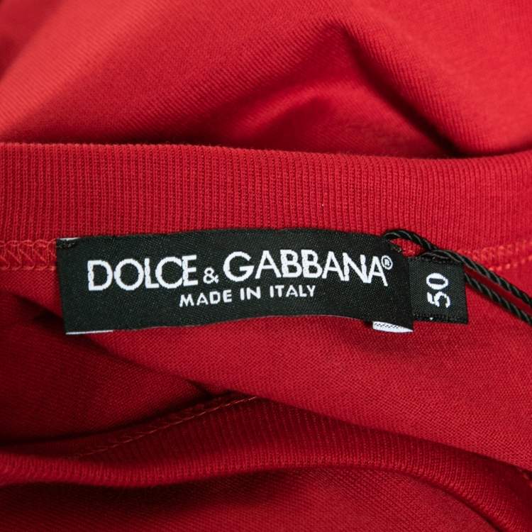 Pre Owned Dolce & Gabbana Red Cotton  T-Shirt L