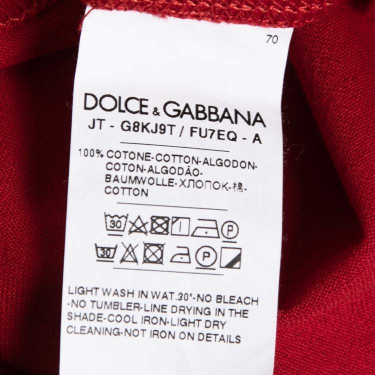 Pre Owned Dolce & Gabbana Red Cotton  T-Shirt L