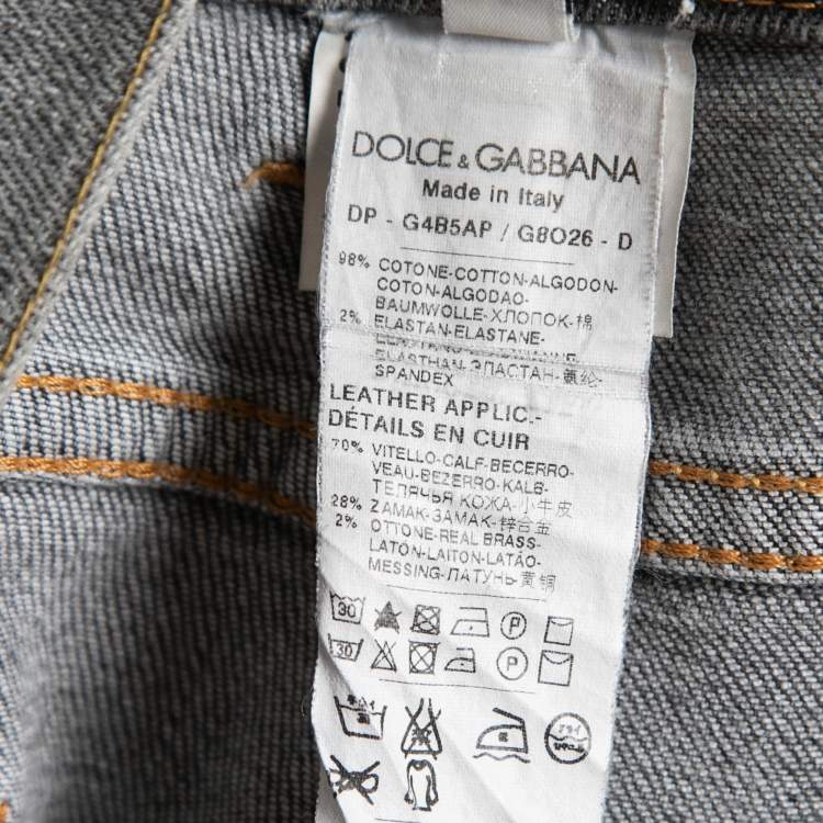 Pre Owned Dolce & Gabbana Grey Denim Capri Slim Jeans S Waist 31"