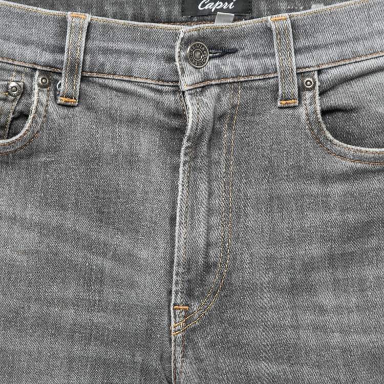 Pre Owned Dolce & Gabbana Grey Denim Capri Slim Jeans S Waist 31"