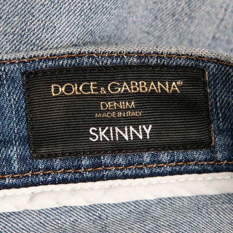 Pre Owned Dolce & Gabbana Blue Denim Skinny Jeans M Waist 33"