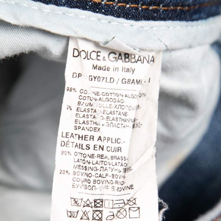 Pre Owned Dolce & Gabbana Blue Denim Skinny Jeans M Waist 33"