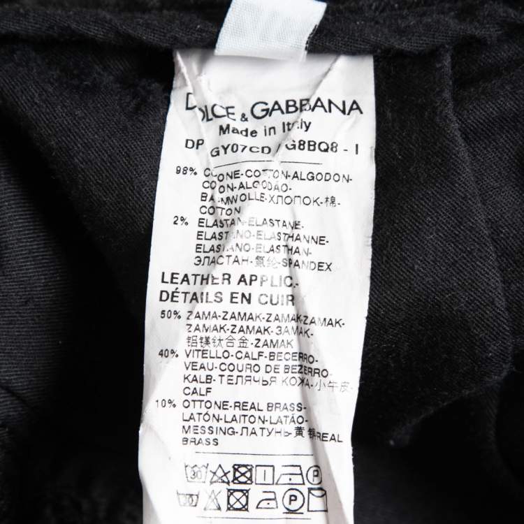 Pre Owned Dolce & Gabbana Black Denim Slim Jeans S Waist 31"