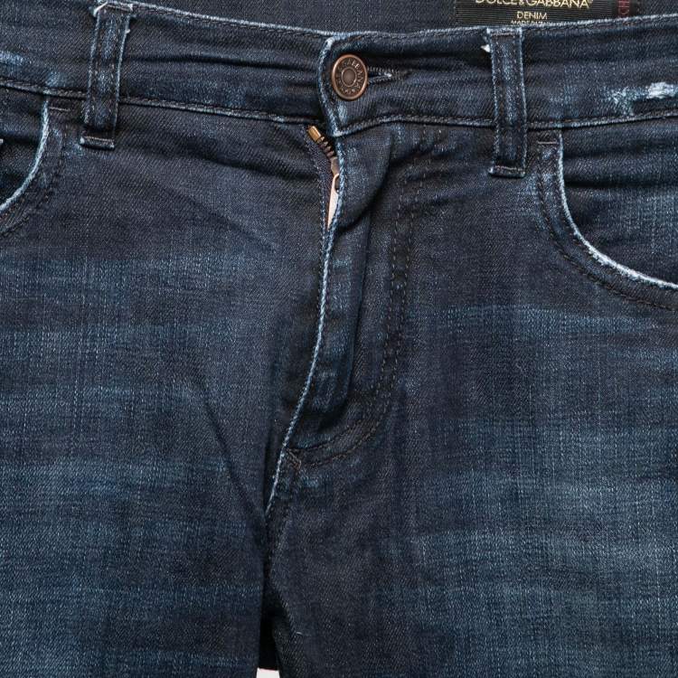 مملوكة مسبقًا Dolce & Gabbana Dark Blue Denim Stretch Fit Comfort Jeans S Waist 32"