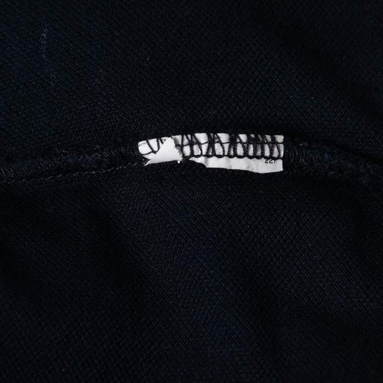 Pre Owned Dolce & Gabbana Navy Blue Cotton Pique Logo Embroidered Polo T-Shirt XL